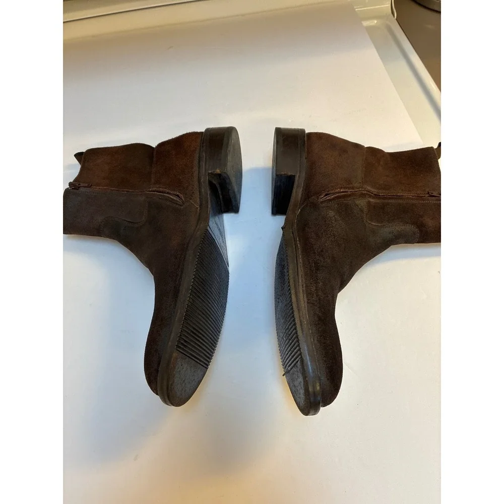 To Boot New York Adam Derrick Mens Brown Suede Side Zip Boots 10.5 Made in Italy